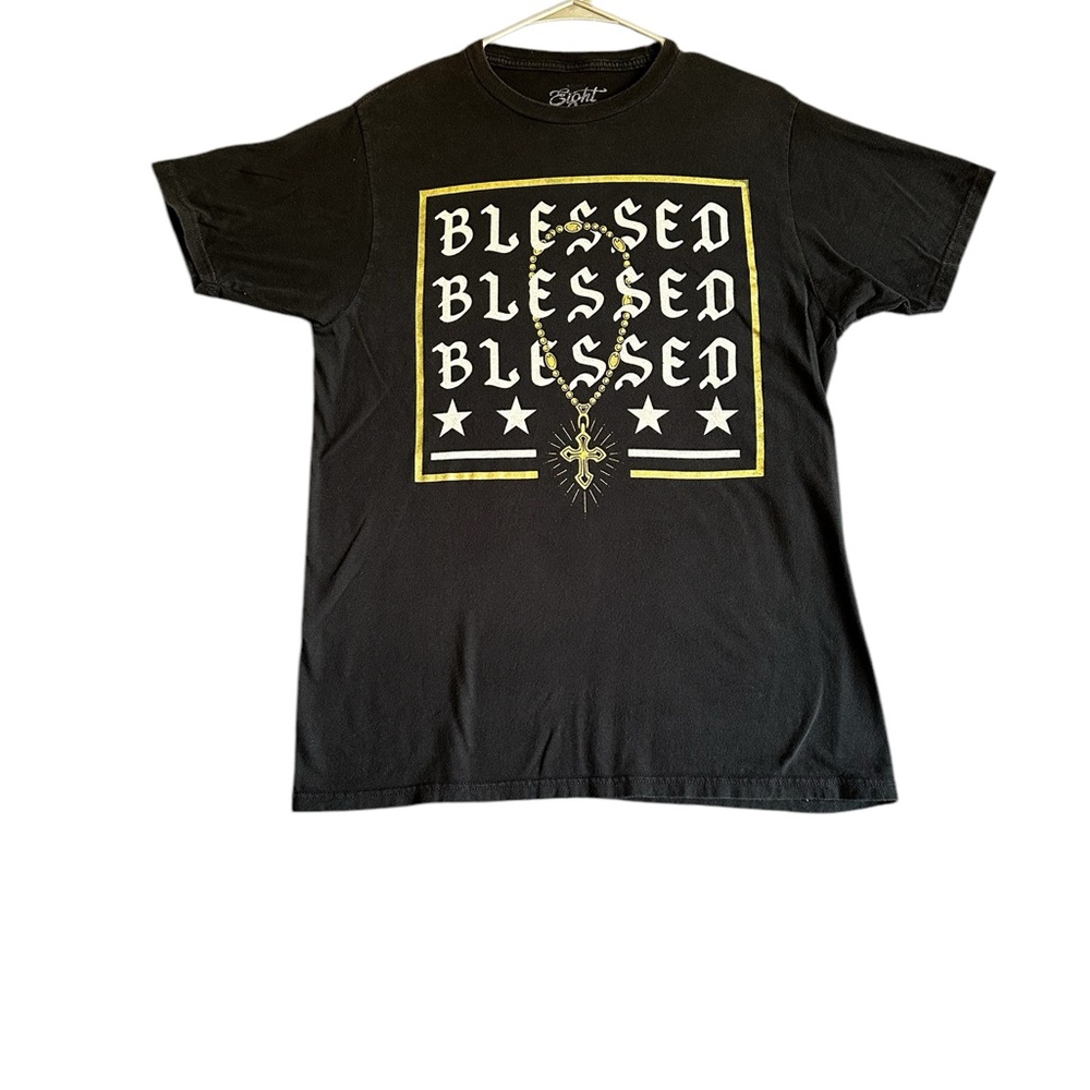 EIGHT MENS BLESSED GRAPHIC SHORT SLEEVE T-SHIRT SZ MEDIUM
